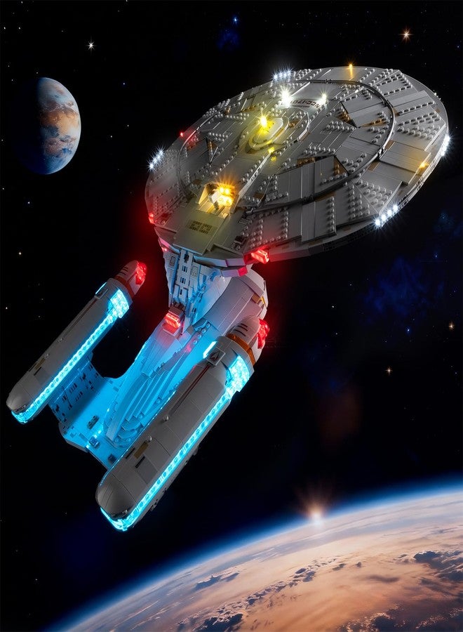 Kyglaring طقم إضاءة LED من Kyglaring متوافق مع مجموعة بناء Lego USS Enterprise NCC-1701-D 10356 - تعتيم ودقة ألوان محسّنة بجودة احترافية (الإضاءة فقط) - Image 1